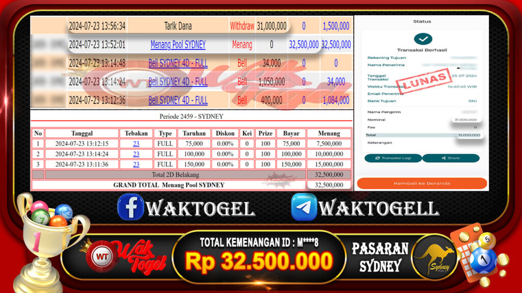 BUKTI PEMBAYARAN SYDNEY WAKTOGEL