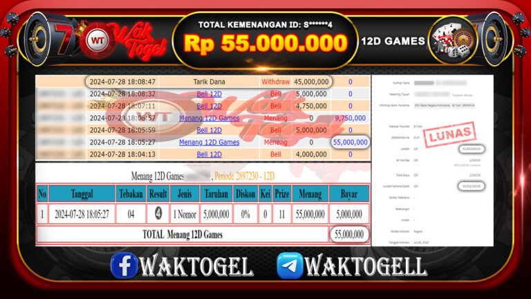 BUKTI PEMBAYARAN 12D GAMES WAKTOGEL