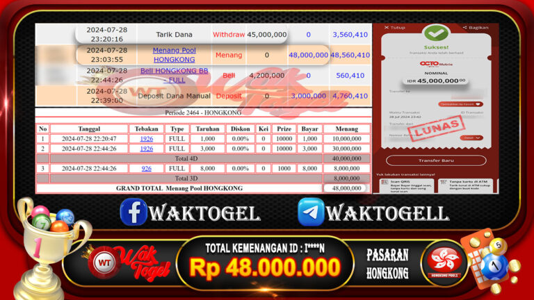 BUKTI PEMBAYARAN HONGKONG WAKTOGEL