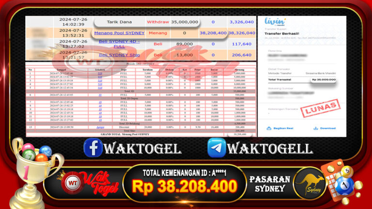 BUKTI PEMBAYARAN SYDNEY WAKTOGEL