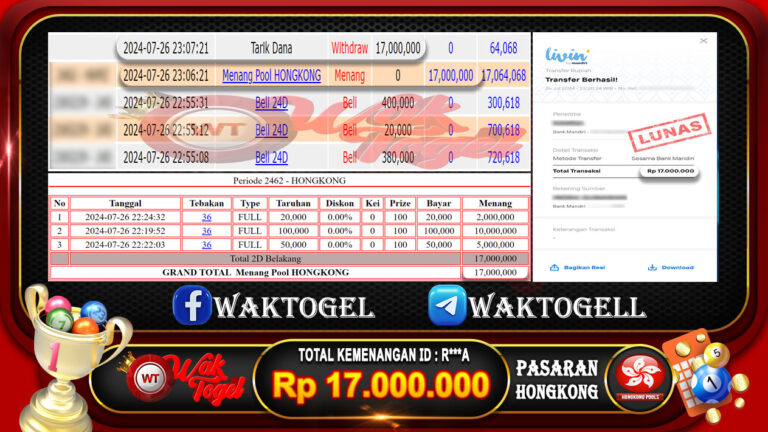 BUKTI PEMBAYARAN HONGKONG WAKTOGEL