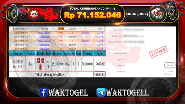 BUKTI PEMBAYARAN CASINO WAKTOGEL