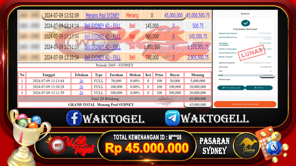 BUKTI PEMBAYARAN SYDNEY WAKTOGEL