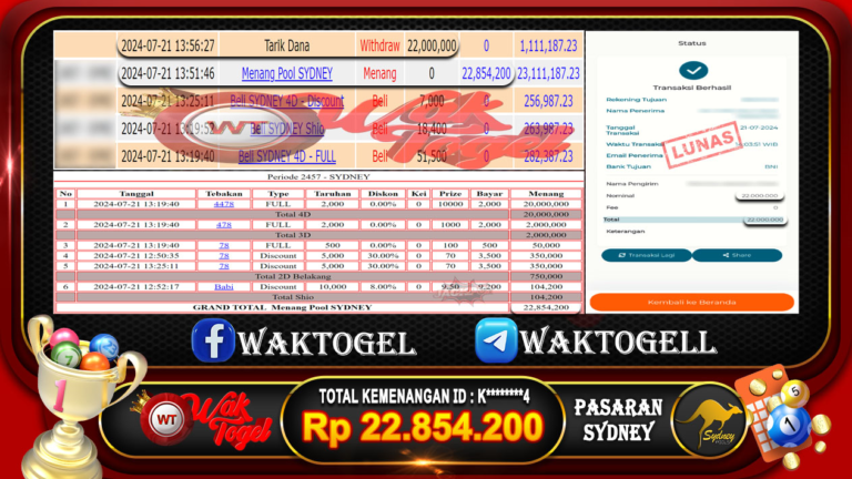 BUKTI PEMBAYARAN SYDNEY WAKTOGEL