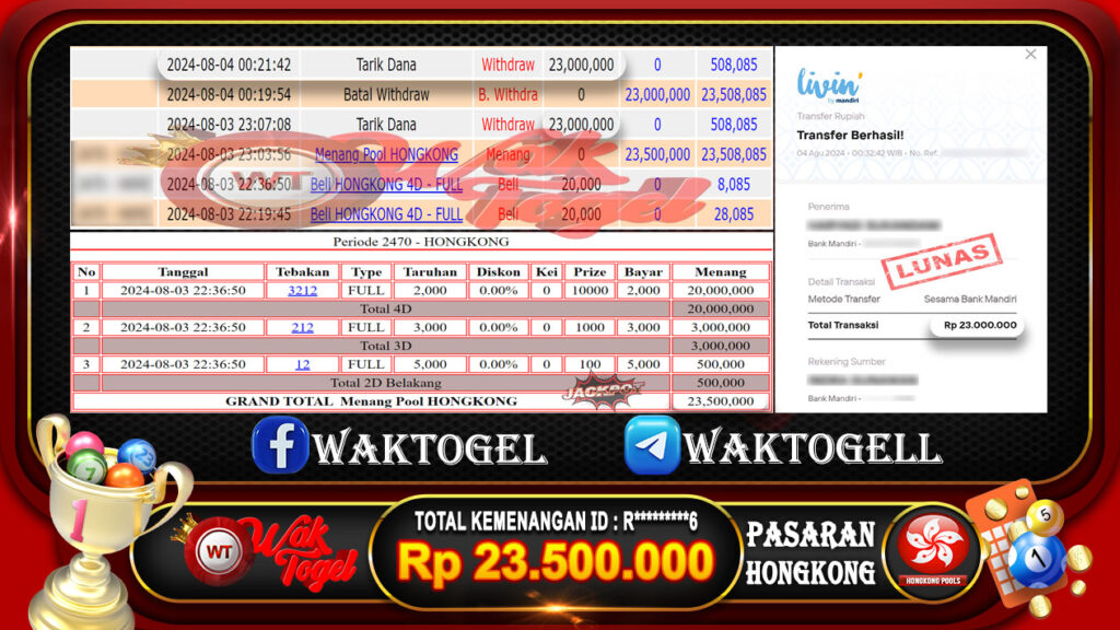 BUKTI PEMBAYARAN HONGKONG WAKTOGEL