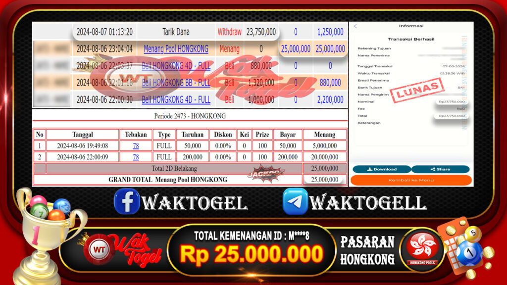 BUKTI PEMBAYARAN HONGKONG WAKTOGEL