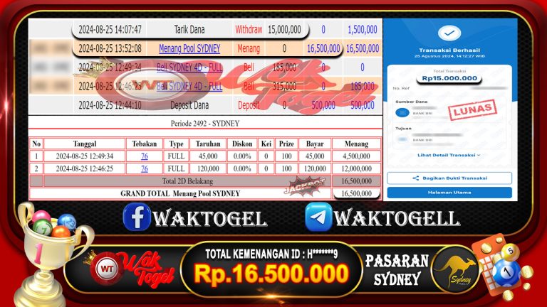 BUKTI PEMBAYARAN SYDNEY WAKTOGEL