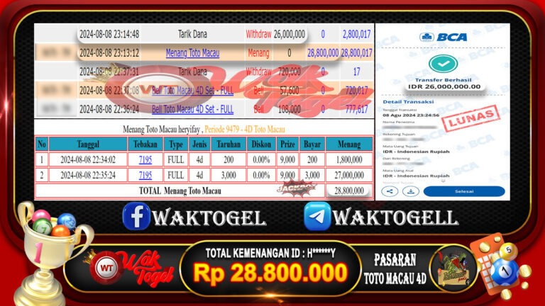 BUKTI PEMBAYARAN TOTO MACAU 4D WAKTOGEL