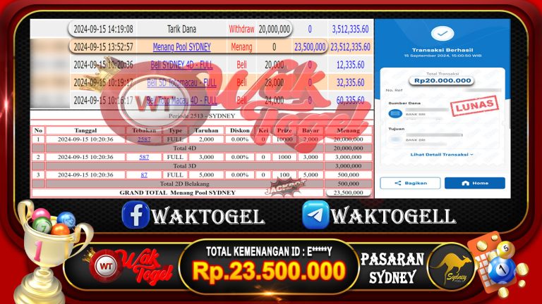 BUKTI PEMBAYARAN SYDNEY WAKTOGEL