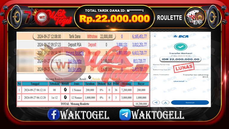 BUKTI PEMBAYARAN ROULETTE  WAKTOGEL