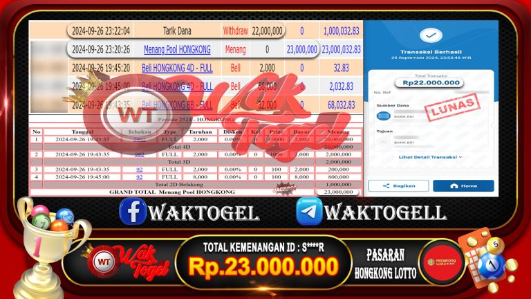 BUKTI PEMBAYARAN HONGKONG LOTTO WAKTOGEL