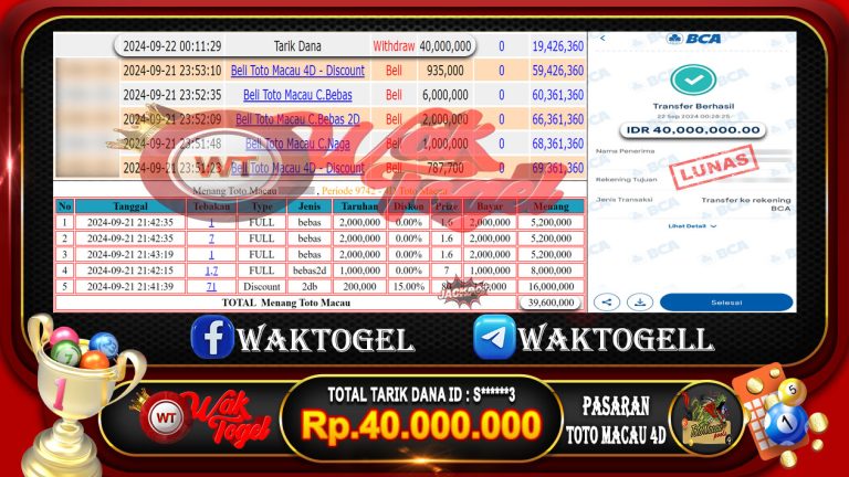 BUKTI PEMBAYARAN TOTO MACAU 4D WAKTOGEL