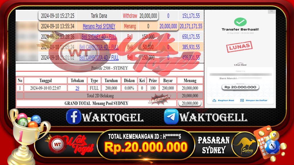 BUKTI PEMBAYARAN SYDNEY WAKTOGEL