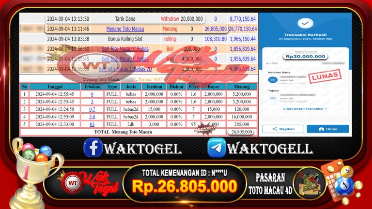 BUKTI PEMBAYARAN TOTO MACAU 4D WAKTOGEL