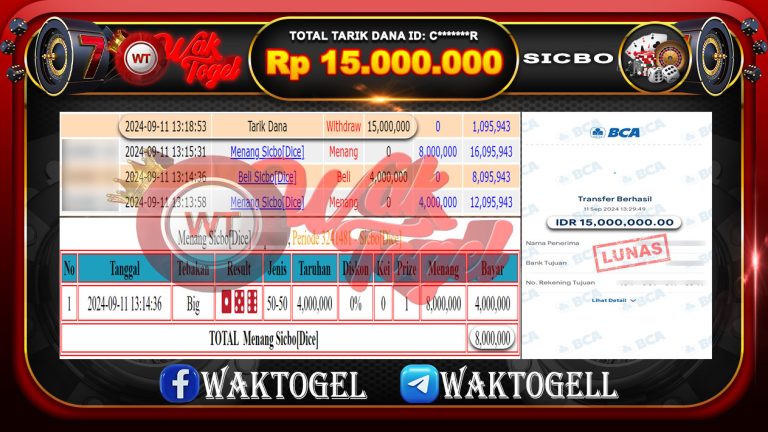 BUKTI PEMBAYARAN SICBO WAKTOGEL