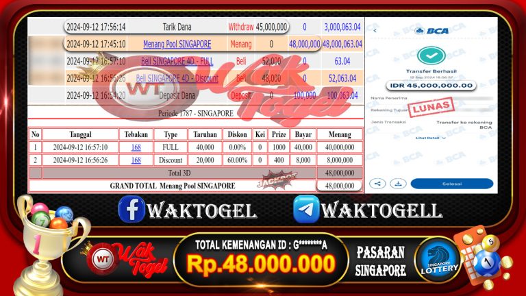 BUKTI PEMBAYARAN SINGAPORE WAKTOGEL