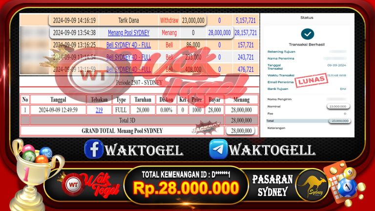 BUKTI PEMBAYARAN SYDNEY WAKTOGEL