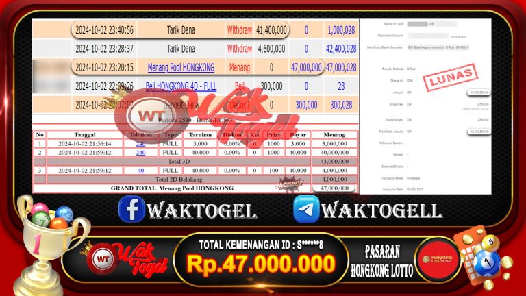 BUKTI PEMBAYARAN HONGKONG LOTTO WAKTOGEL