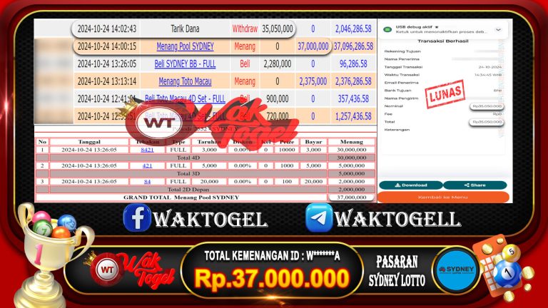 BUKTI PEMBAYARAN SYDNEY LOTTO WAKTOGEL