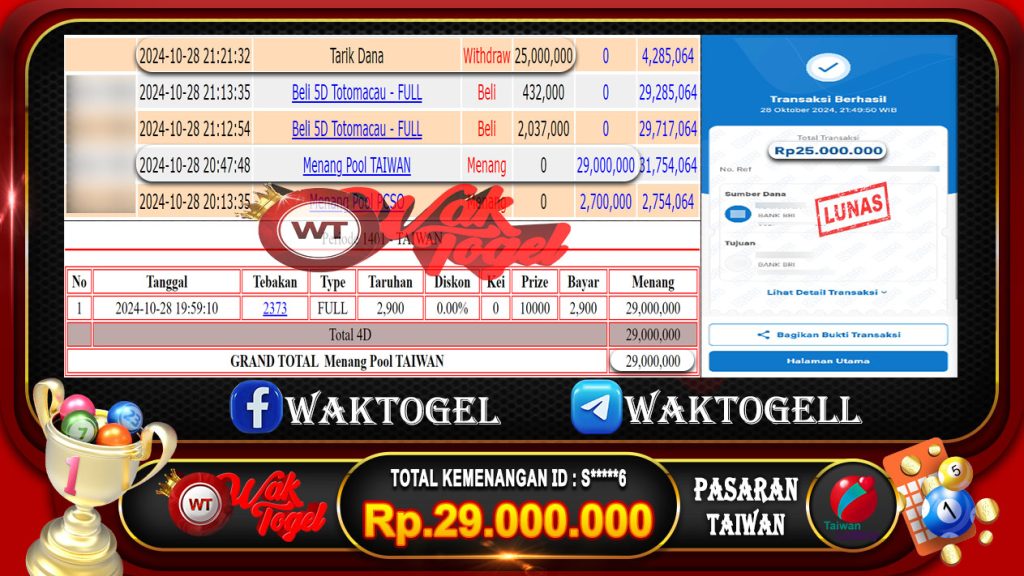 BUKTI PEMBAYARAN TAIWAN WAKTOGEL