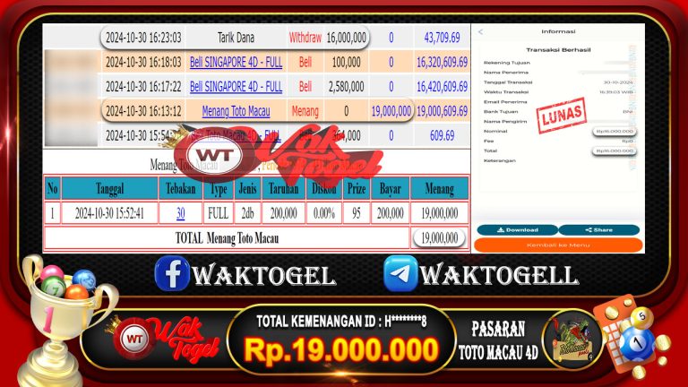 BUKTI PEMBAYARAN TOTO MACAU 4D WAKTOGEL