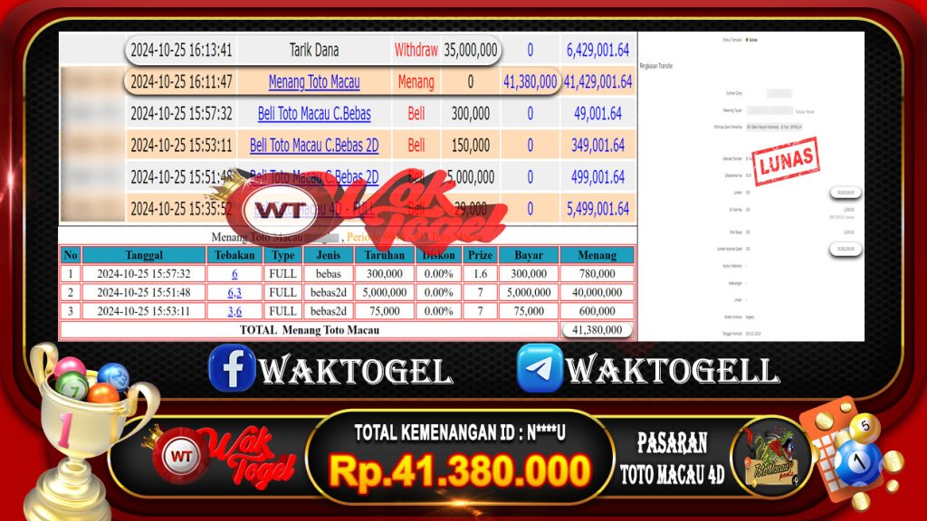 BUKTI PEMBAYARAN TOTO MACAU 4D WAKTOGEL