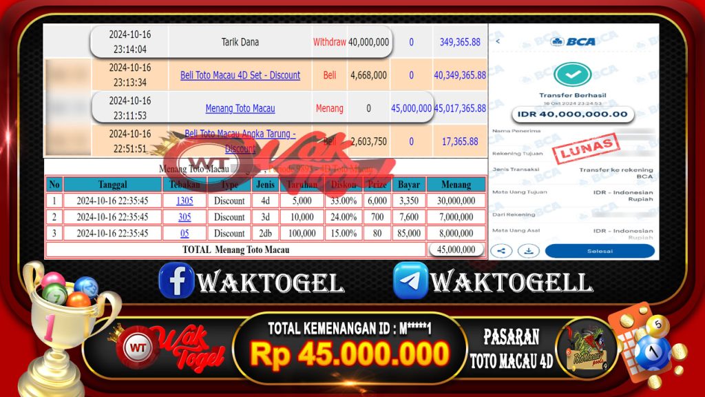 BUKTI PEMBAYARAN TOTO MACAU 4D WAKTOGEL