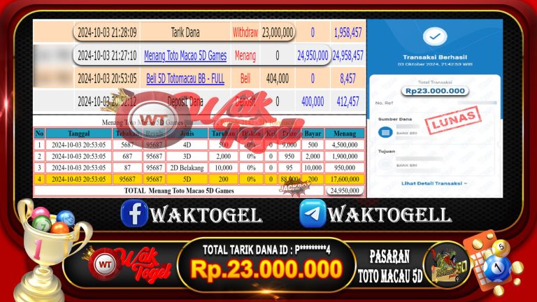 BUKTI PEMBAYARAN TOTO MACAU 5D WAKTOGEL