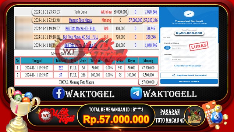 BUKTI PEMBAYARAN TOTO MACAU 4D WAKTOGEL