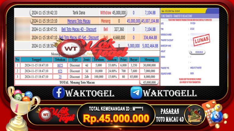 BUKTI PEMBAYARAN TOTO MACAU 4D WAKTOGEL