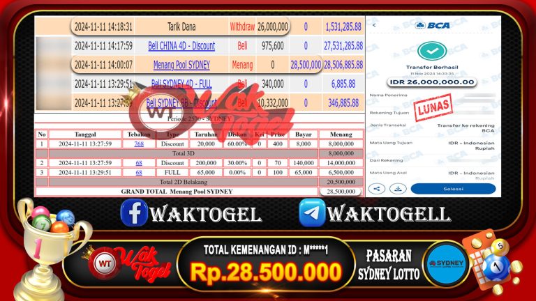 BUKTI PEMBAYARAN SYDNEY LOTTO WAKTOGEL