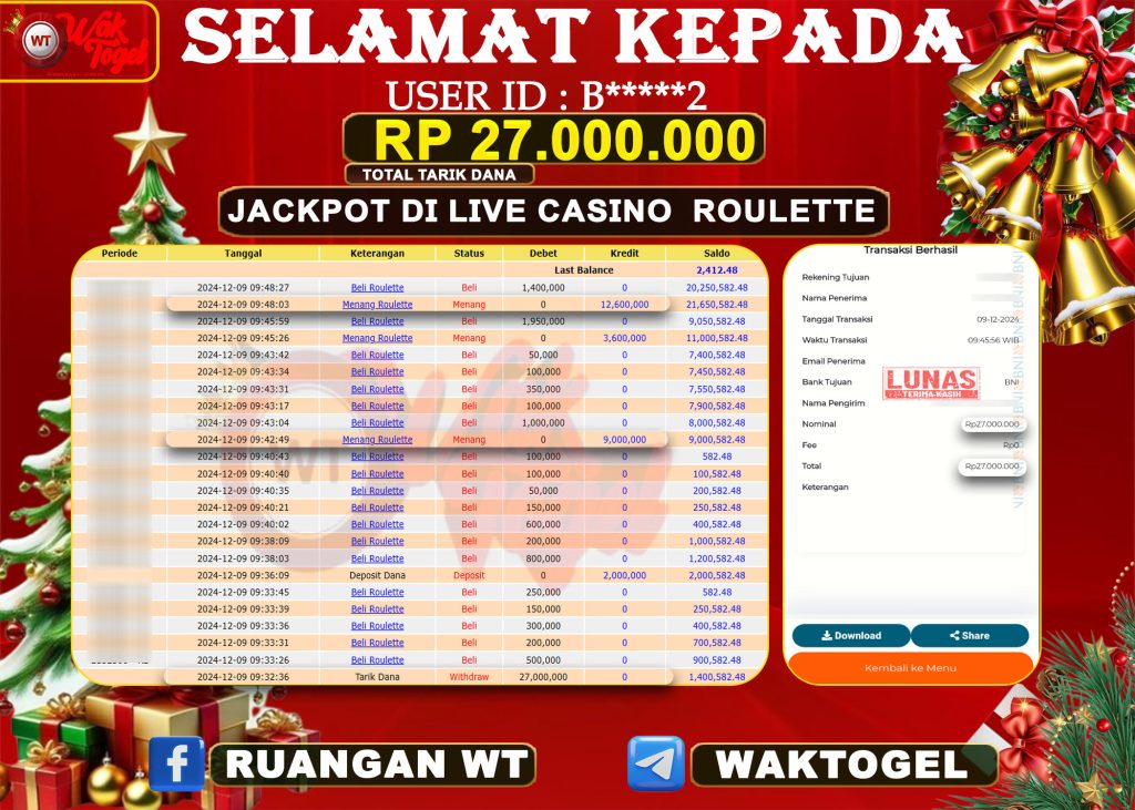 BUKTI PEMBAYARAN ROULETTE WAKTOGEL