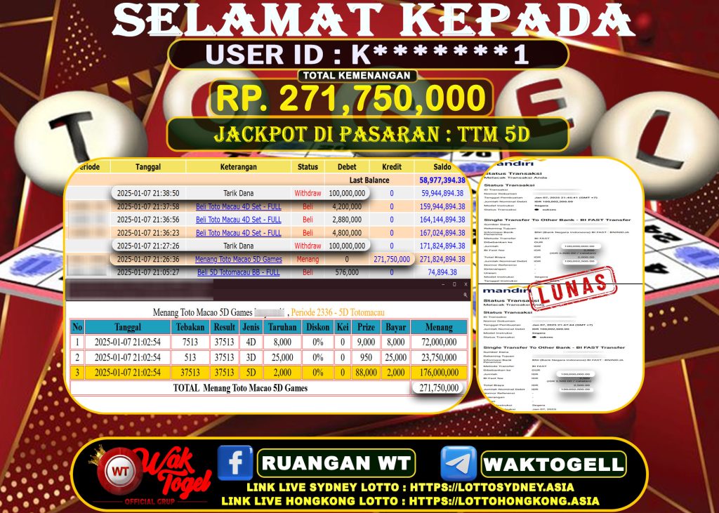 BUKTI PEMBAYARAN TOTO MACAU 5D WAKTOGEL