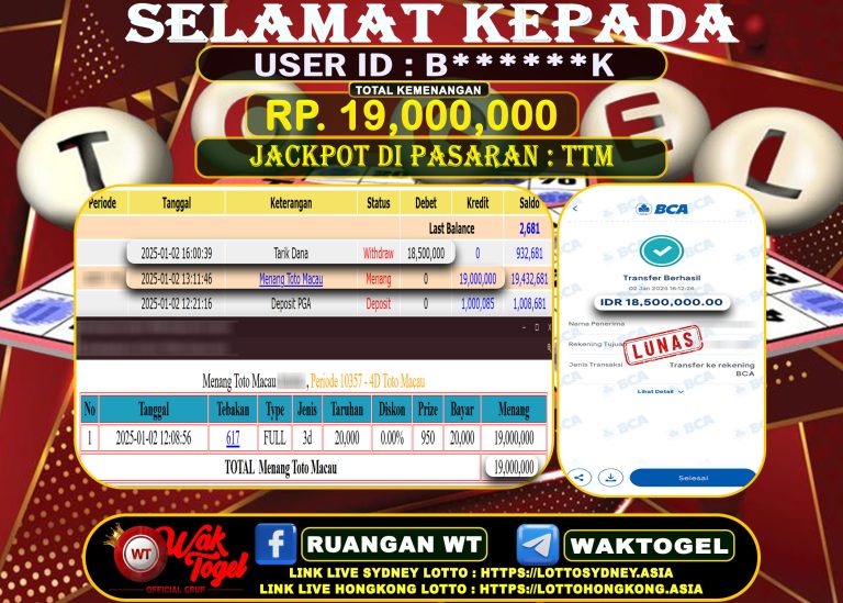 BUKTI PEMBAYARAN TOTO MACAU 4D WAKTOGEL