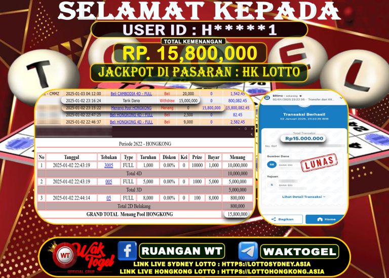 BUKTI PEMBAYARAN HONGKONG LOTTO WAKTOGEL