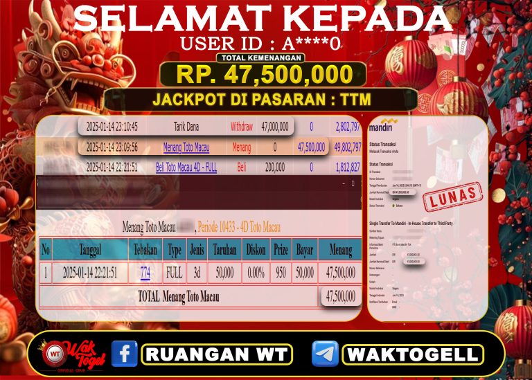 BUKTI PEMBAYARAN TOTO MACAU 4D WAKTOGEL